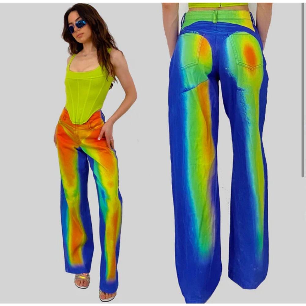 Syanay x Jaded London Heat Map Thermal Print Jeans Cyber Y2K Tik Tok Viral